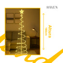 Árvore de Natal Espiral de LED 1,80 m com 31 Enfeites (Dobrável e Iluminada)