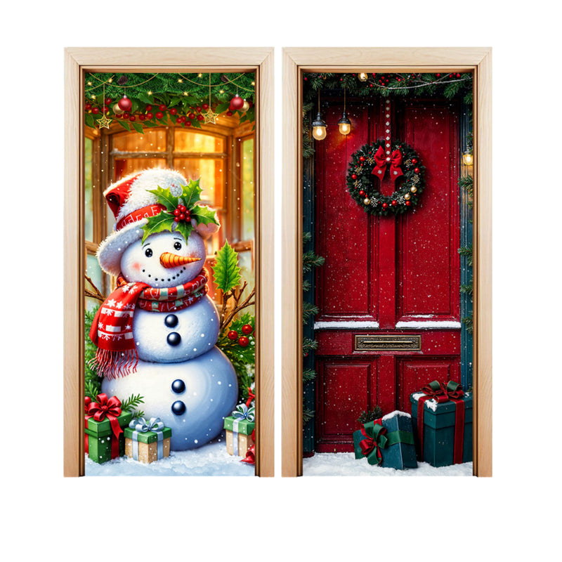 Kit 2 Capas de Porta Natalinas Veste Fácil 0,85x2,10 Tecido Sublimado