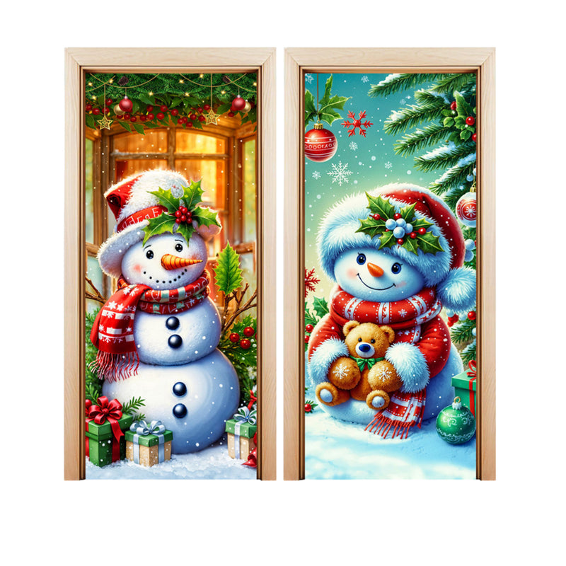 Kit 2 Capas de Porta Natalinas Veste Fácil 0,85x2,10 Tecido Sublimado