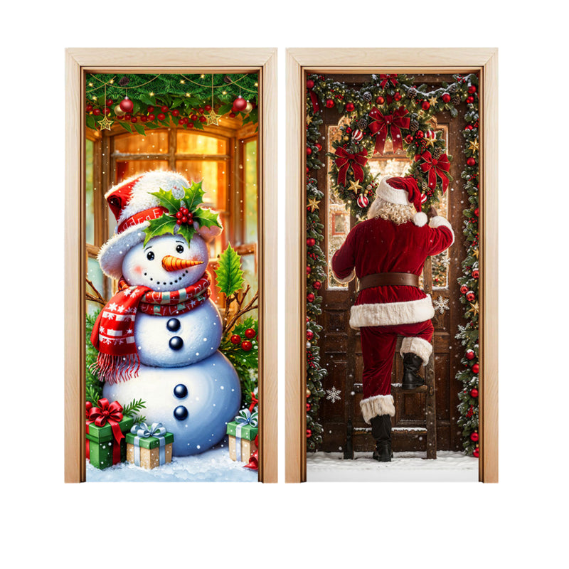 Kit 2 Capas de Porta Natalinas Veste Fácil 0,85x2,10 Tecido Sublimado