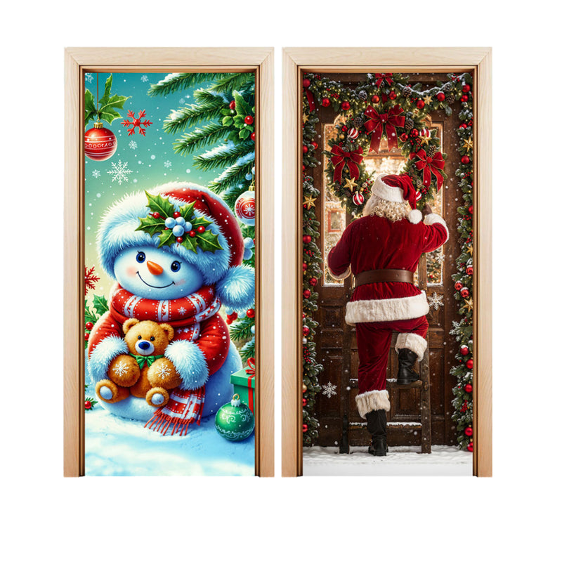 Kit 2 Capas de Porta Natalinas Veste Fácil 0,85x2,10 Tecido Sublimado