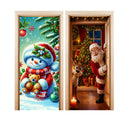 Kit 2 Capas de Porta Natalinas Veste Fácil 0,85x2,10 Tecido Sublimado