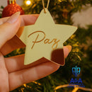 Kit 8 Estrelas de Natal em Acrílico Espelhado com Palavras – 6 cm