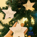 Kit 8 Estrelas de Natal em Acrílico Espelhado com Palavras – 6 cm