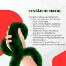 Kit 10 Festões Verdes Natalinos 3m x 11cm (30m Total) - Envio Imediato