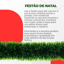Kit 10 Festões Verdes Natalinos 3m x 11cm (30m Total) - Envio Imediato