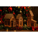 Trio de Casinhas Decorativas em MDF 3mm para Montar – Natal (15 cm)