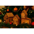 Trio de Casinhas Decorativas em MDF 3mm para Montar – Natal (15 cm)
