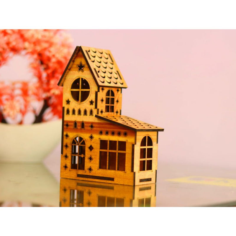 Trio de Casinhas Decorativas em MDF 3mm para Montar – Natal (15 cm)