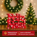 Letreiro Feliz Natal 3D Decorativo – Vermelho ou Verde, 38 cm ou 24 cm