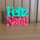Letreiro Feliz Natal 3D Decorativo – Vermelho ou Verde, 38 cm ou 24 cm