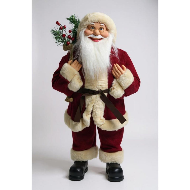 Boneco Papai Noel Luxo 60cm em Pé - Vermelho ou Dourado