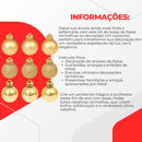 Kit 12 Bolas Natalinas 4cm/5cm Mistas – Fosca, Metálica e Glitter (Vermelho e Dourado)