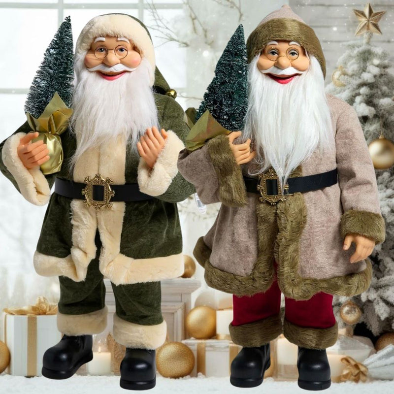 Boneco Papai Noel Luxo 60cm em Pé - Vermelho ou Dourado