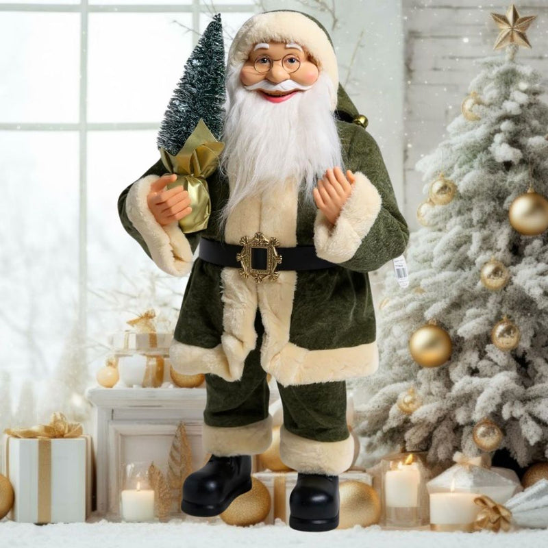 Boneco Papai Noel Luxo 60cm em Pé - Vermelho ou Dourado