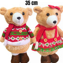 Urso Natalino 35cm Peso de Porta - Boneco Decorativo de Natal (Unitário ou Kit c/2)