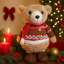 Urso Natalino 35cm Peso de Porta - Boneco Decorativo de Natal (Unitário ou Kit c/2)