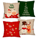 Kit 4 Capas de Almofada Natalinas 45x45 cm – Papai Noel, Mamãe Noel e Fé