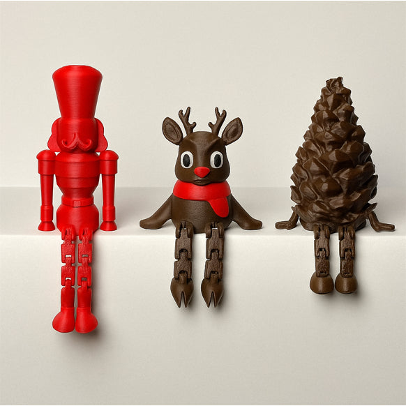 Miniaturas Natalinas Articuladas 3D – Kit Personalizável