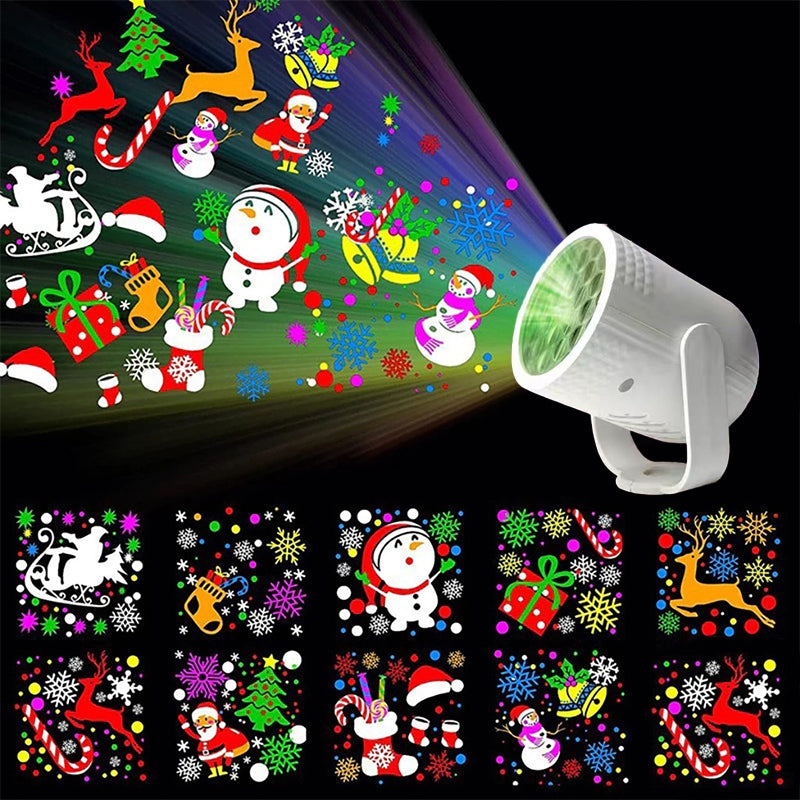 Mini Projetor Natalino RGB 16 Padrões de Flocos de Neve (Tipo-C)