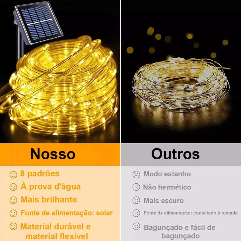 Luzes de Corda LED Solares 10m/20m à Prova d'Água – Decoração Mágica