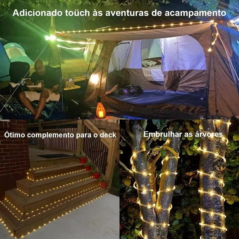 Luzes de Corda LED Solares 10m/20m à Prova d'Água – Decoração Mágica