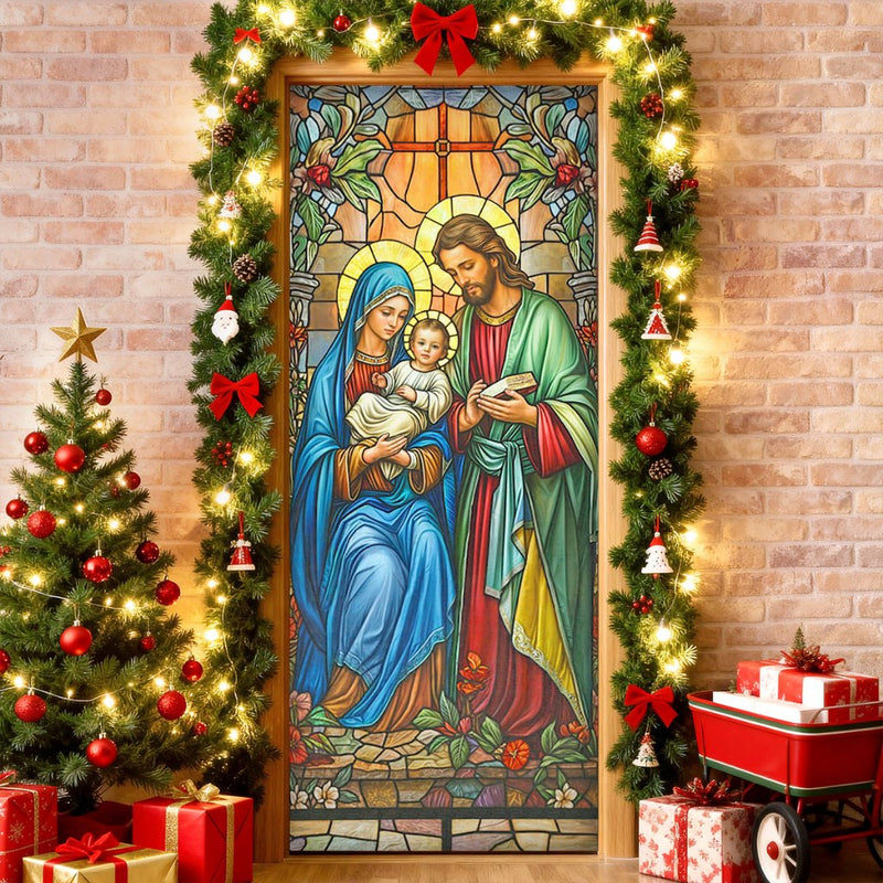 Capa de Porta Natal Cristão em Tecido – 0,85 x 2,10 m