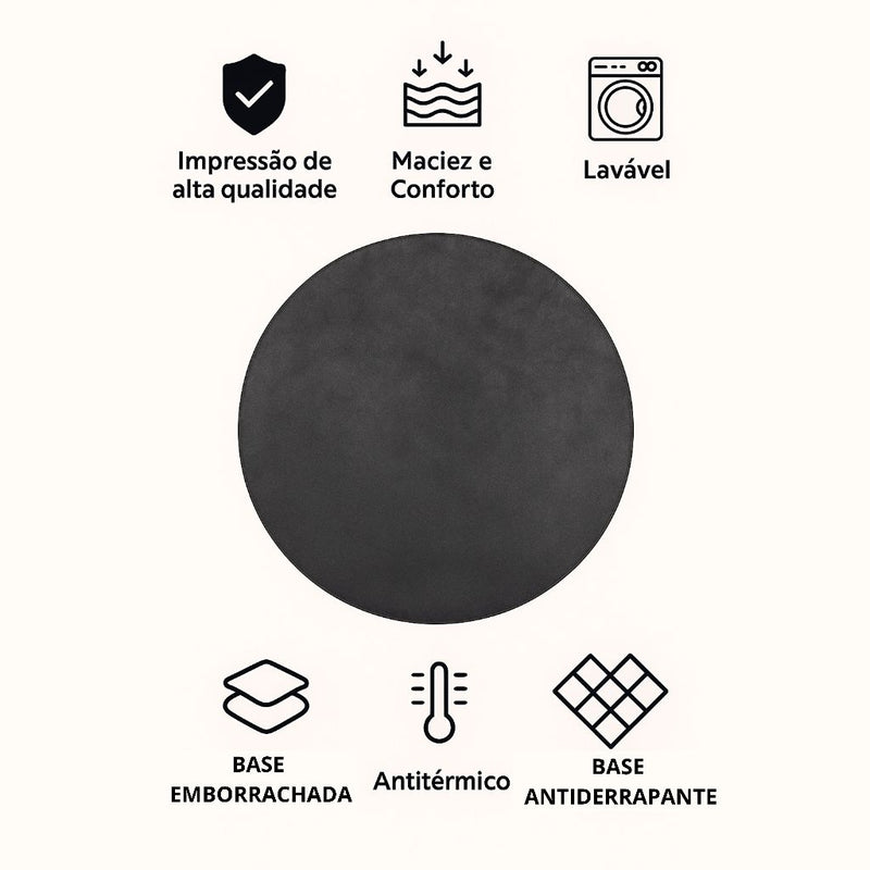 Tapete Redondo Natalino Antiderrapante 88cm para Sala e Quarto