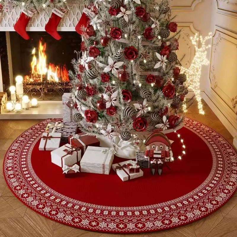 Tapete Redondo Natalino Antiderrapante 88cm para Sala e Quarto