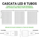 Kit 2 Cascatas LED Chuva de Meteoro 8 Tubos (IP65, Bivolt, Conectável)
