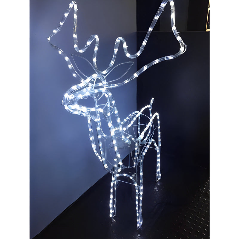 Família de Renas de Natal Iluminadas com Movimento para Quintal