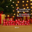 Letreiro Feliz Natal 3D Decorativo – Vermelho ou Verde, 38 cm ou 24 cm