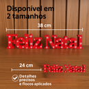 Letreiro Feliz Natal 3D Decorativo – Vermelho ou Verde, 38 cm ou 24 cm