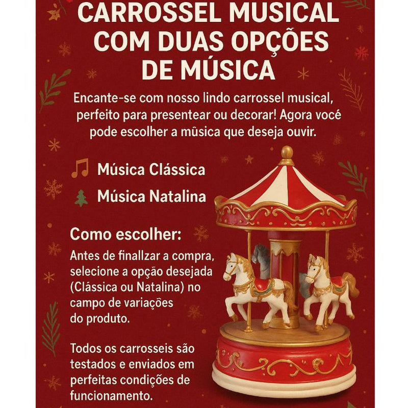 Carrossel Natalino Musical Multiart – Sem Pilhas (17x11 cm)