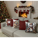 Kit 5 Capas de Almofadas Natalinas em Suede 45x45 cm (Sem Enchimento)