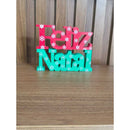 Letreiro Feliz Natal 3D Decorativo – Vermelho ou Verde, 38 cm ou 24 cm