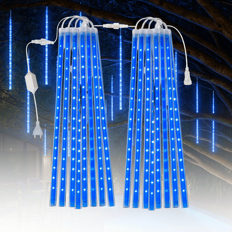 Kit 2 Cascatas LED Chuva de Meteoro 8 Tubos (IP65, Bivolt, Conectável)
