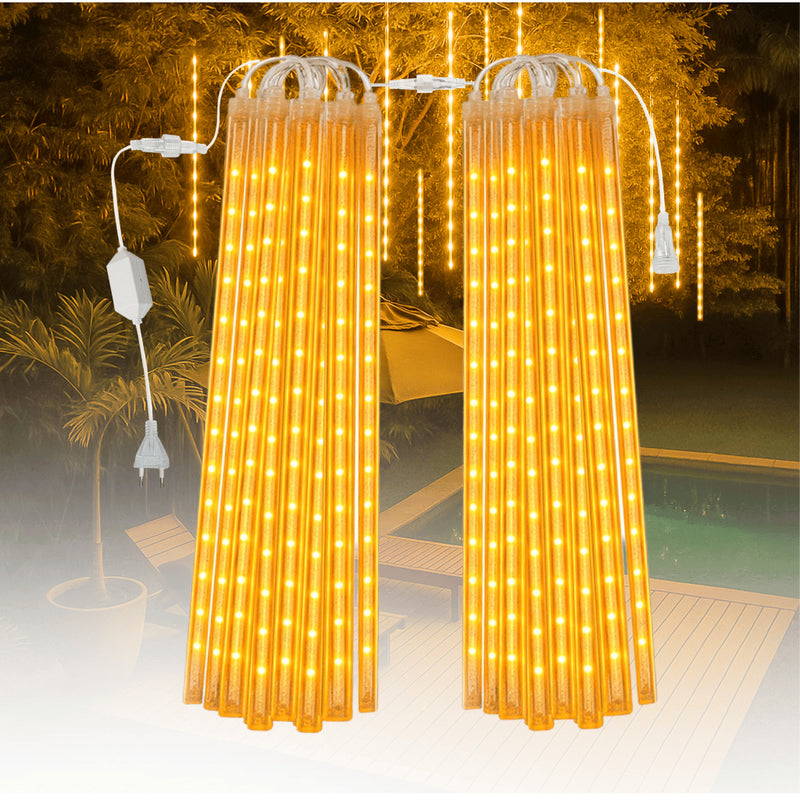 Kit 2 Cascatas LED Chuva de Meteoro 8 Tubos (IP65, Bivolt, Conectável)