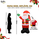 Papai Noel Inflável Gigante 2m Iluminado com LED Interno Bivolt