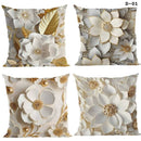 Kit 4 Capas de Almofada Natalinas 45x45cm em Microfibra com Zíper