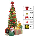 Árvore de Natal 120cm Decorada Completa com Luzes USB (até 71 Enfeites)