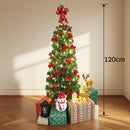 Árvore de Natal 120cm Decorada Completa com Luzes USB (até 71 Enfeites)