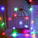 Cordão de Estrelas LED 4m (20 LEDs) — Branco Quente ou Colorido