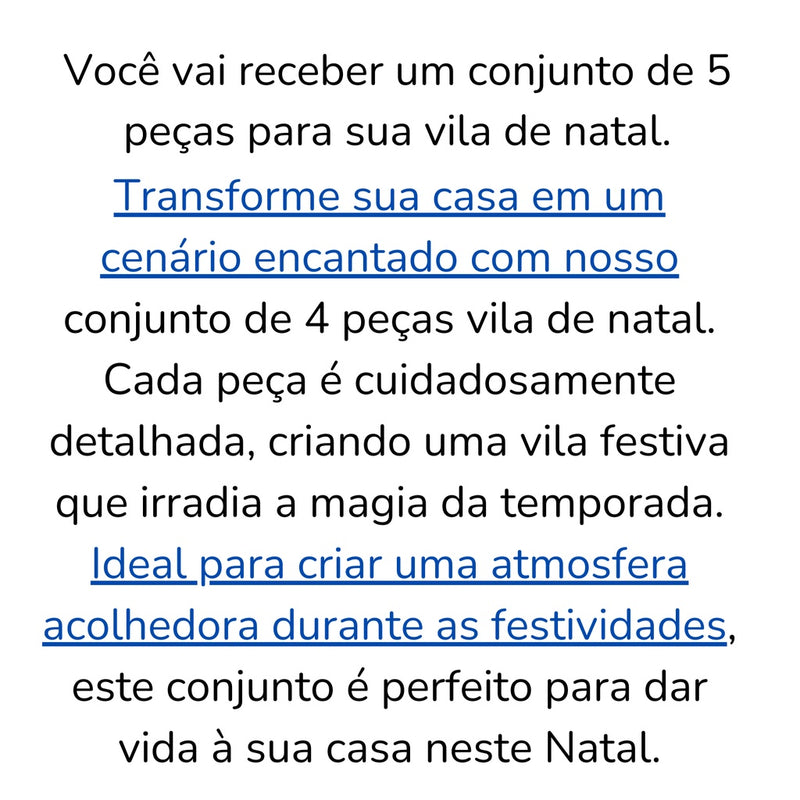 Vila Natalina com Igrejinha e Casinhas – Kit 5 Peças em MDF Premium