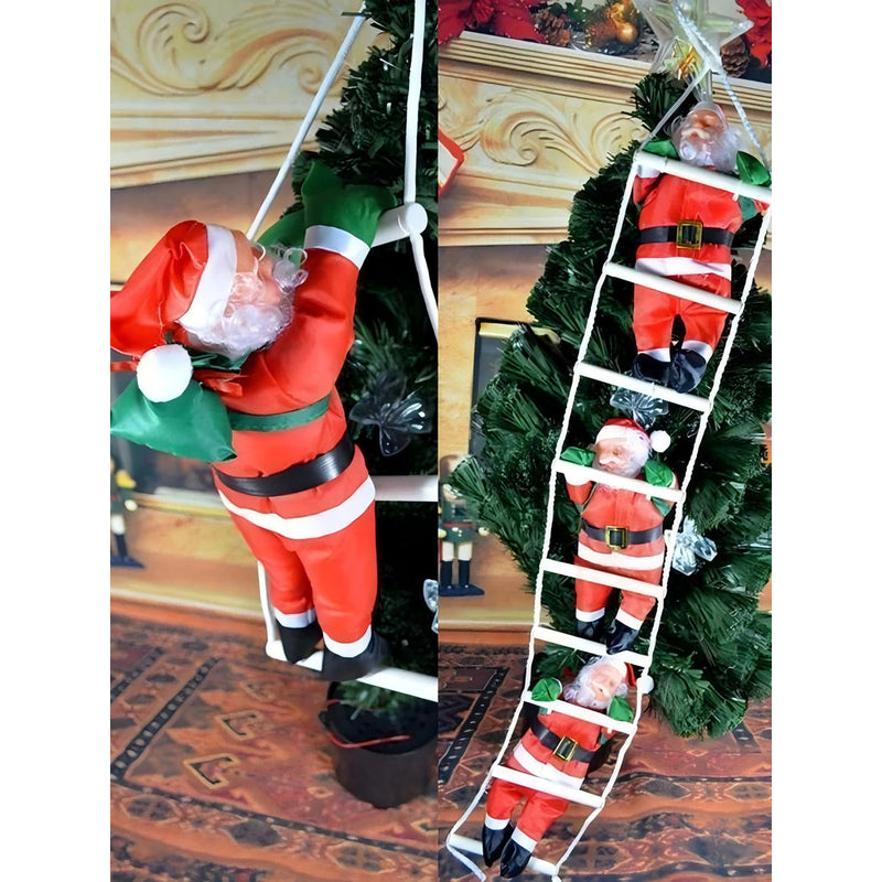 Papai Noel Escalador Decorativo – 1/2/3 Bonecos (30/60/90 cm)