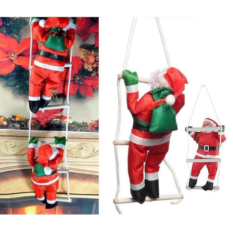 Papai Noel Escalador Decorativo – 1/2/3 Bonecos (30/60/90 cm)