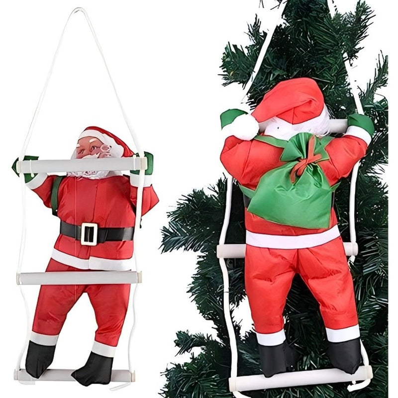 Papai Noel Escalador Decorativo – 1/2/3 Bonecos (30/60/90 cm)