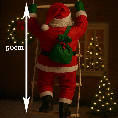 Papai Noel Subindo Escada 50 cm – Enfeite de Natal Bsan Shop®