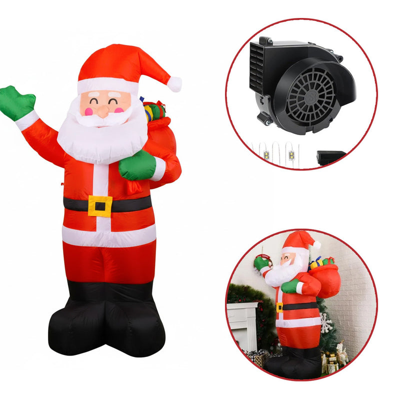 Papai Noel Inflável Gigante 2m Iluminado com LED Interno Bivolt