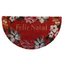 Capacho de Natal Meia Lua em Fibra de Coco 33x60 cm Antiderrapante